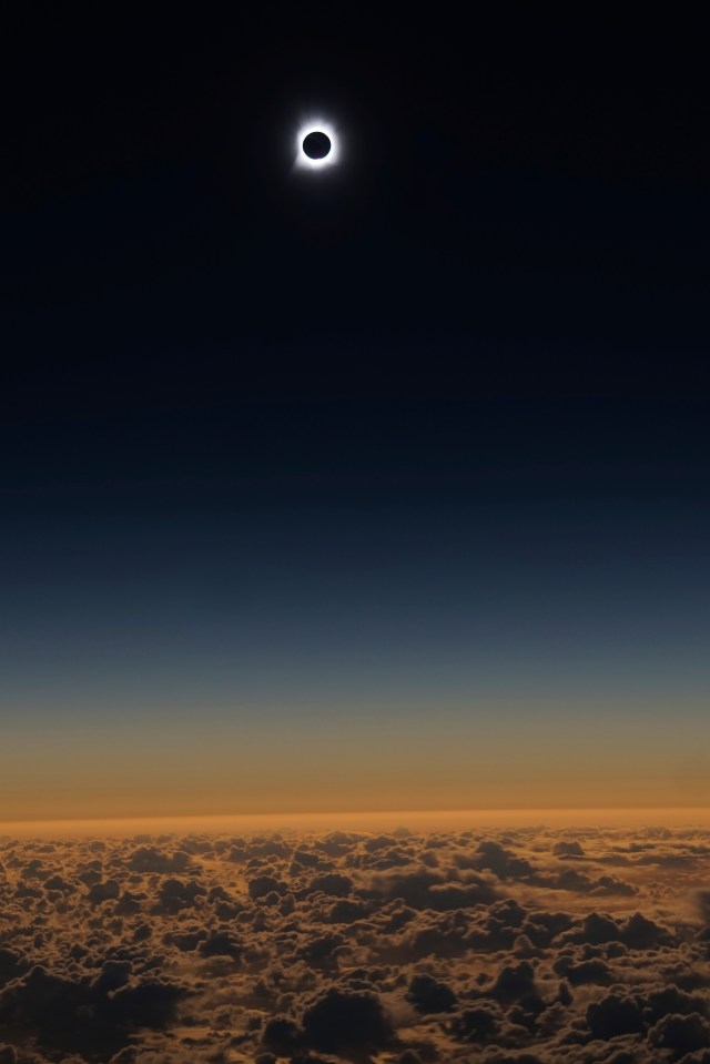 Eclipse photograph by Alaska Airlines.