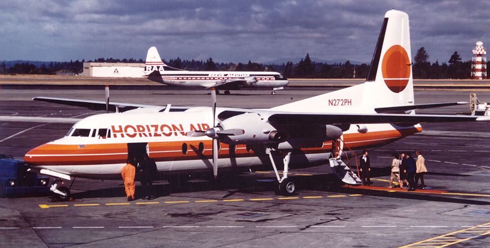 Passengers board Horizon Air's first flight in 1981.