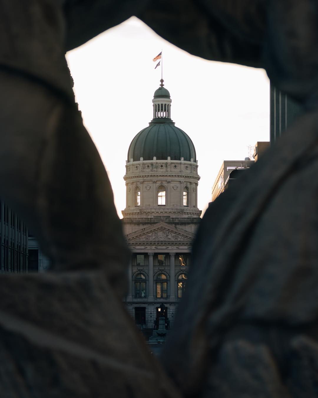 The Indiana Statehouse pays homage to the Parthenon. While Indiana limestone can be found throughout the structure, the doors are made up of Indiana Oak. Took the state four times to get it situated so better late than never, right? 